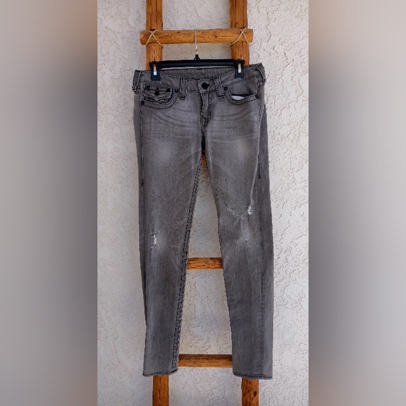 🔥 True Religion Women's (31 W - 33 L) Gray Skinny Jeans. - Picture 2 of 7